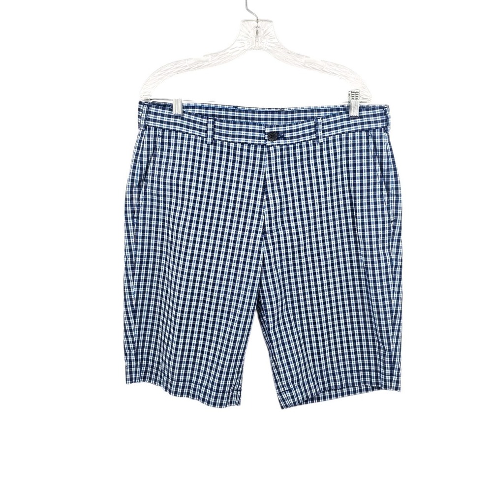 Brooks Brothers 100% Cotton‎ Plaid Gingham Shorts Blue White Men's Size 36